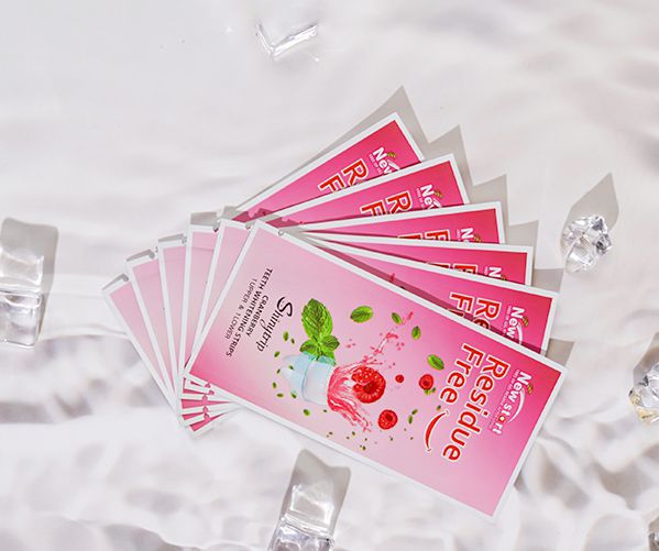 Полоски для отбеливания зубов без остатков геля с ароматом клюквы