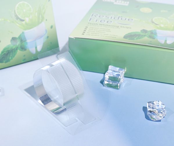 Полоски для отбеливания зубов без остатков геля со вкусом лайма